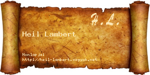 Heil Lambert névjegykártya
